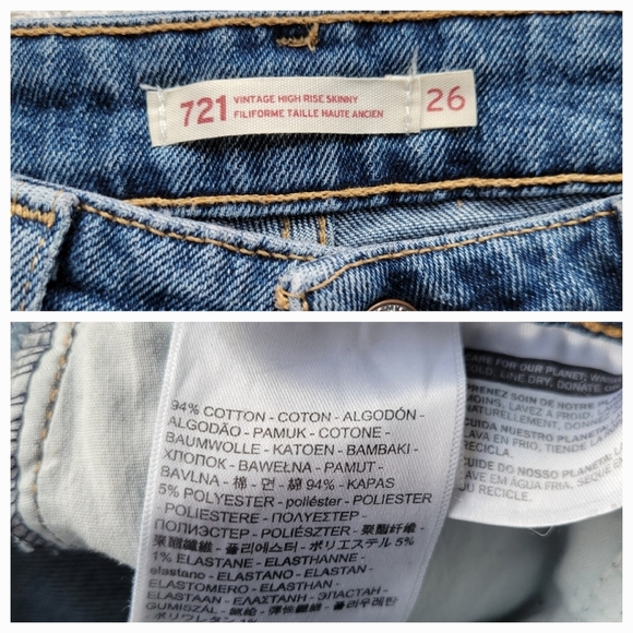 Levi's Womens 721 Vintage High Skinny Denim - Picture 7 of 10